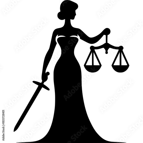 Lady Justice Icon Vector