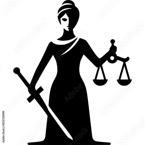 Lady Justice Icon Vector