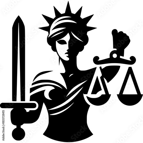 Lady Justice Icon Vector