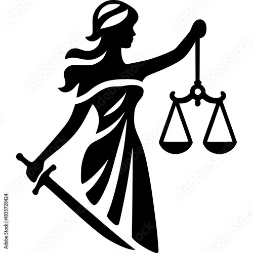 Lady Justice Icon Vector