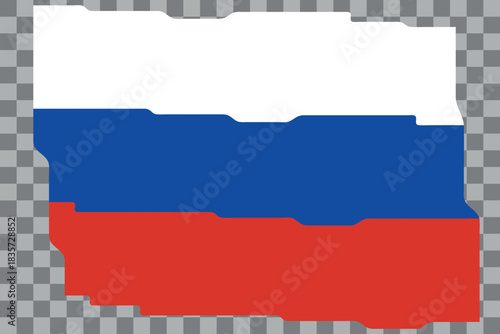 Waving Flag of Russia. Russian national symbol in official colors. Template icon. Abstract vector background. Fluttering effect.