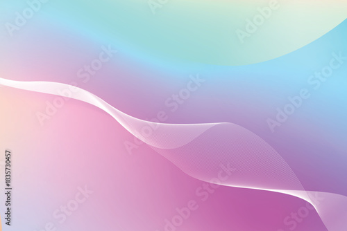 abstract gradient pastel background with wave line decoration