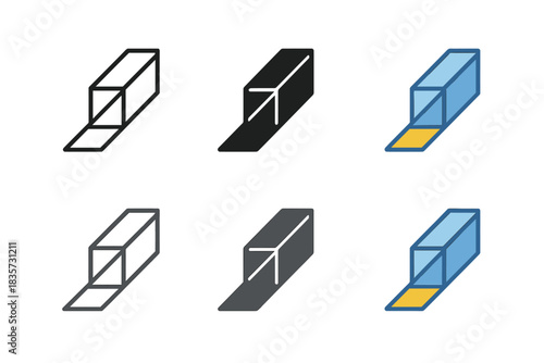 Geometric Blade Patterns. Blade section with geometric bevel patterns and cutting edge emphasis, clean minimal vector icon, first