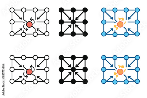 Crystal Lattice Defect Visualization. Cross-section of crystal lattice with defect core highlighted, arrows showing disrupted