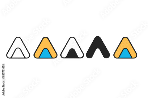 Blanket Fort Emblem. Abstract emblem of blanket fort as triangle form with soft curved edges, representing security, warmth, and