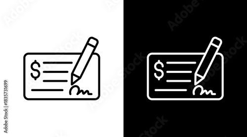 Checkbook With Icon Set Design
