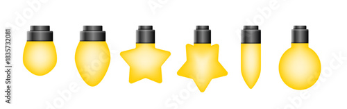 Led light bulbs set. Vector illustration. Set of light bulbs isolated on white background.