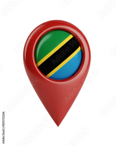 Free Download Pinpoint your destination with the vibrant Tanzania flag marker, perfect for travel and location branding. - GFXLoad
