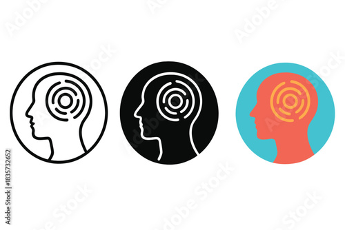 Somatic Memory Visualization. Profile figure enclosed in circular resonance chamber visualizing somatic memory, first in line