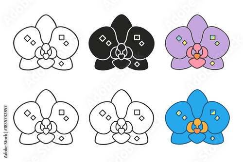 Holographic Orchid Petals. Orchid petals with tiny embedded holographic memory crystals, abstract minimal vector, first in line