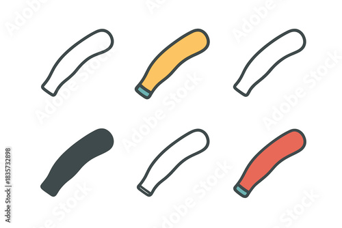 Ergonomic Tool Designs. Ergonomic hand tool handle with smooth curvature and tapered edges, abstract minimal vector illustration,