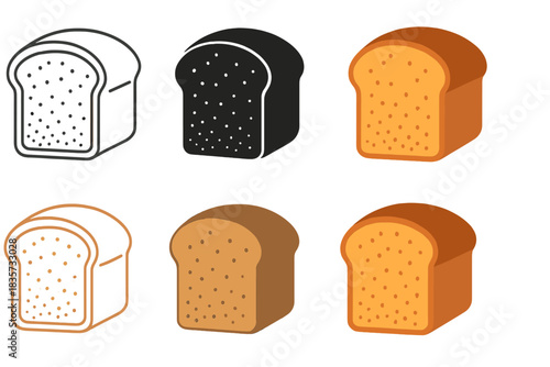 Artistic Bread Anatomy. Stylized loaf cut revealing crumb texture gradient from crust to core, clean sectional visualization of