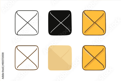 Symmetrical Dough Styles. Top view of laminated dough square showing folded sections ready for resting, crisp symmetry and