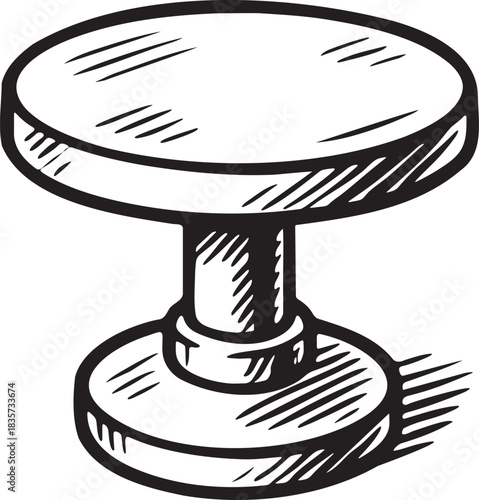Bold marker illustration of a pedestal for product display and presentation mockups