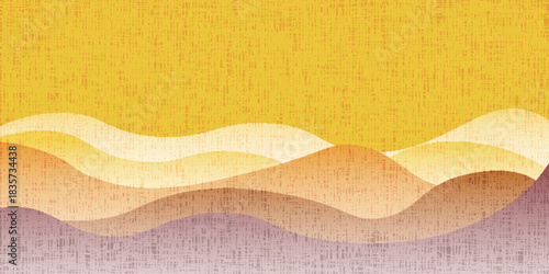 オレンジ　波　幾何学　模様　背景