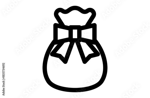 Valentine’s Day Gift Bag Icon – Cute Drawstring Present Illustration