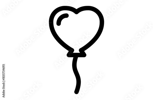 Valentine’s Day Heart Balloon Icon – Cute Romantic Decoration Illustration