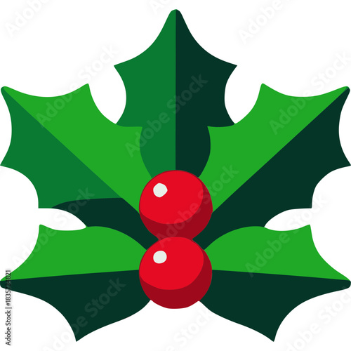 Holly Leaves Vector Icon