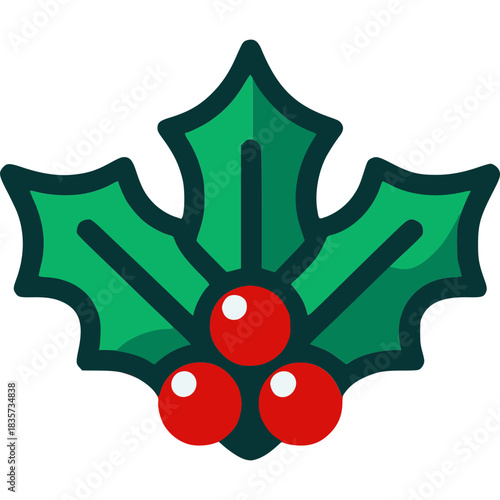Holly Leaves Vector Icon