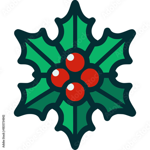 Holly Leaves Vector Icon
