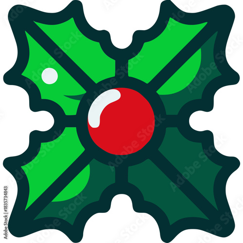 Holly Leaves Vector Icon