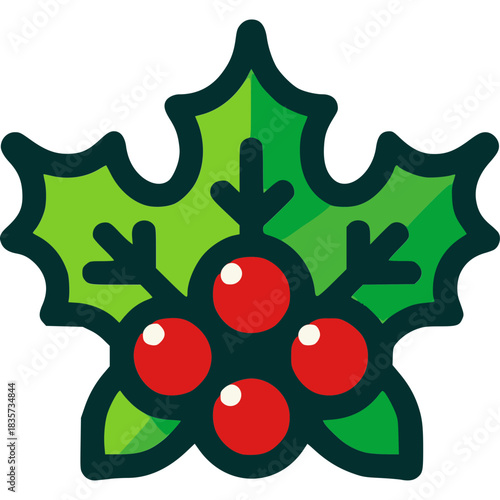 Holly Leaves Vector Icon