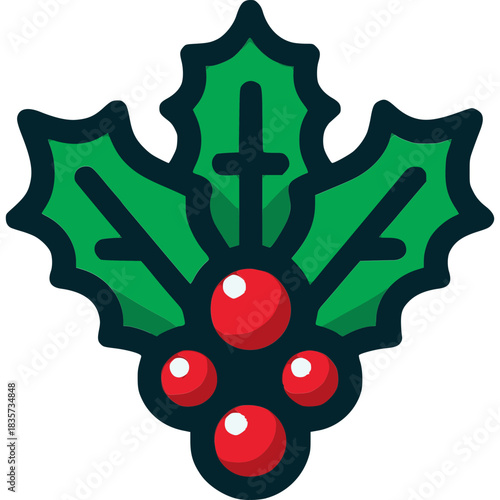 Holly Leaves Vector Icon