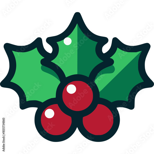 Holly Leaves Vector Icon