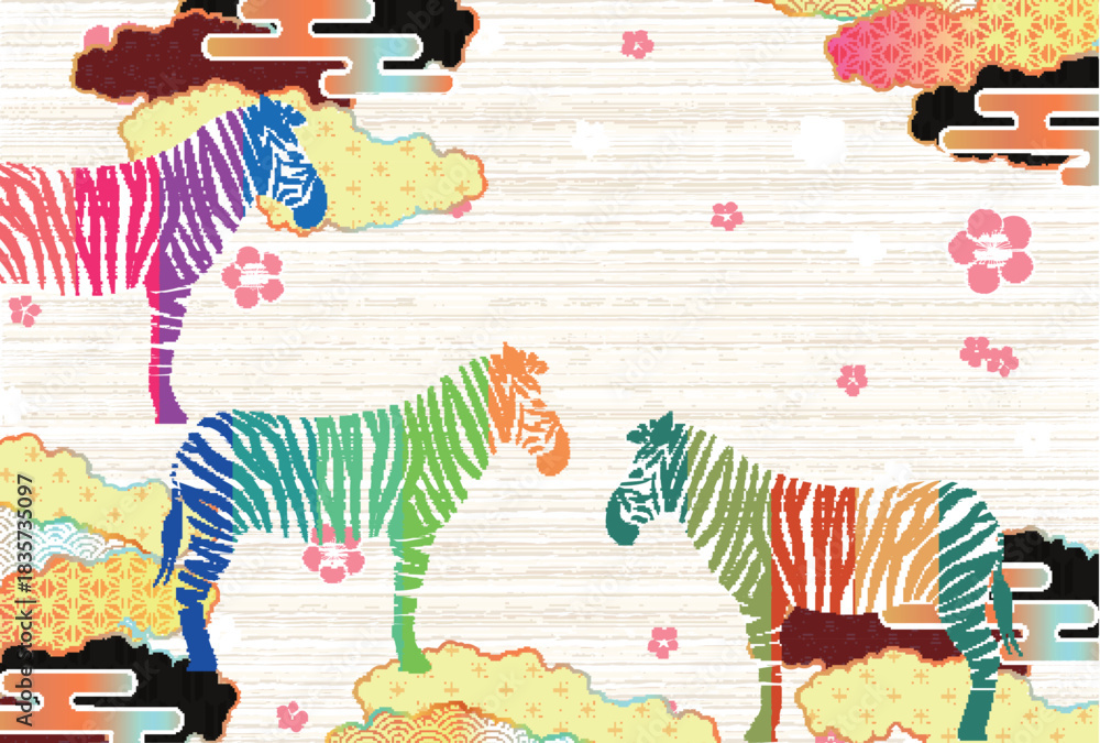 Naklejka premium 午 年賀状 干支 背景