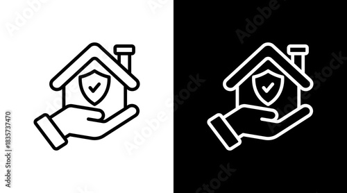House Insurance With Icon Set Design