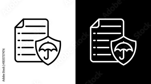 Insurance Document With Icon Set Design