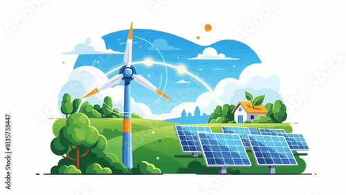 Sustainable And Green Energy stock illustration