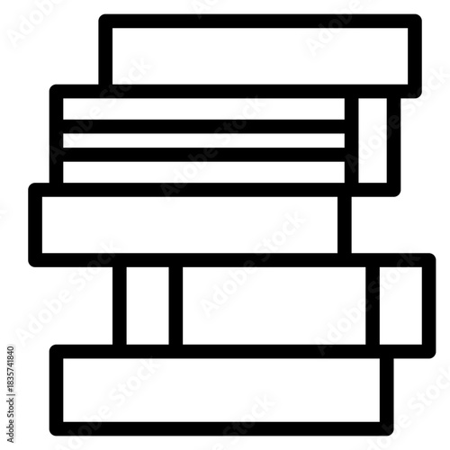 Pile of Books Line Art