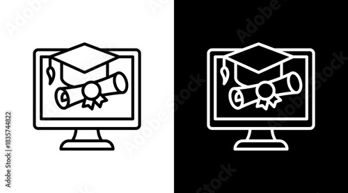 E Learning With Icon Set Design
