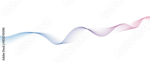 Flowing Dot Wave halftone gradient pattern on transparent background	
