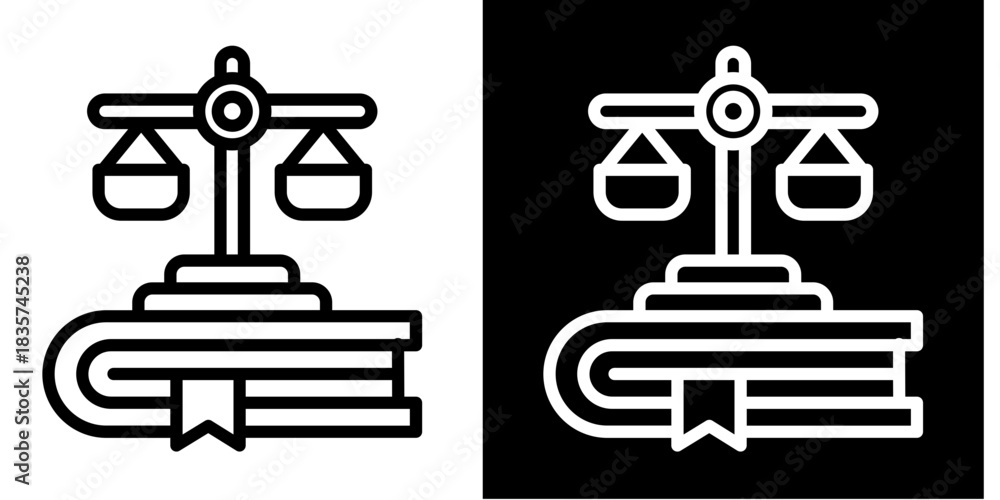 Obraz premium Law Icon Set White Style Collection