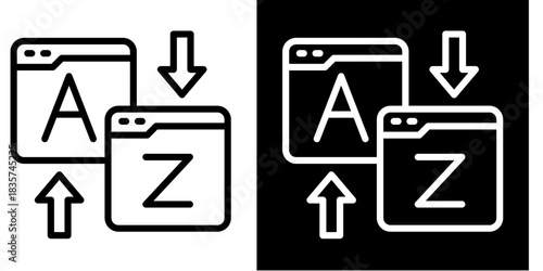 From A To Z Icon Set White Style Collection