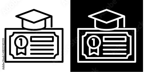 Bachelor Icon Set White Style Collection