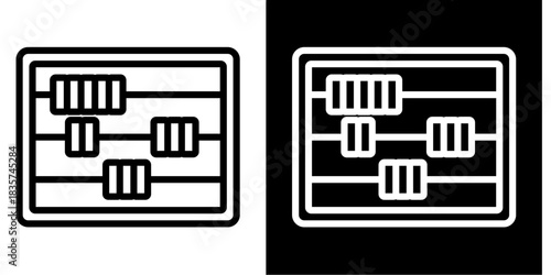 Abacus Icon Set White Style Collection