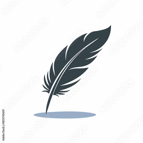 Elegant feather illustration conveying lightness, writing, history and literature element art