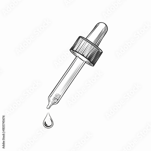 Elegant Dropper Illustration for Scientific Research and Medical Applications Depiction
