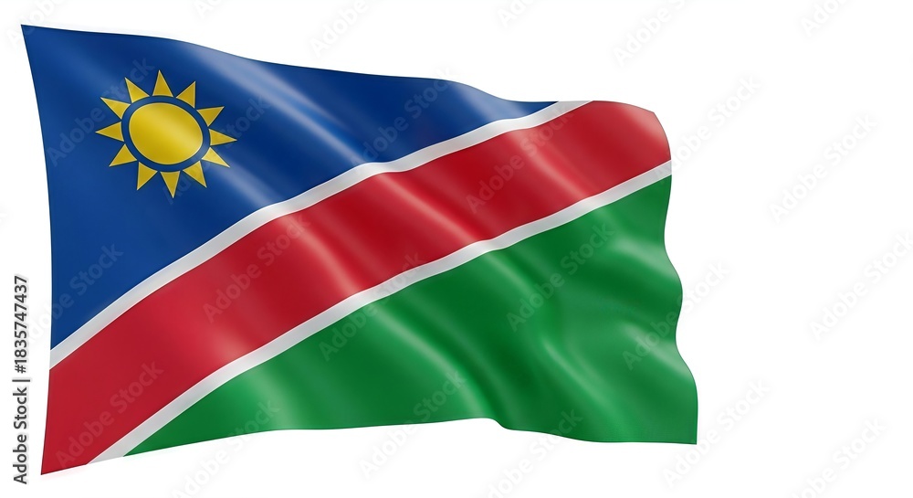 Obraz premium Waving national banner of Namibia, a patriotic display of colors and symbolism of african unity