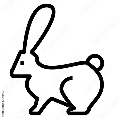 Minimalist Rabbit Line Art Icon