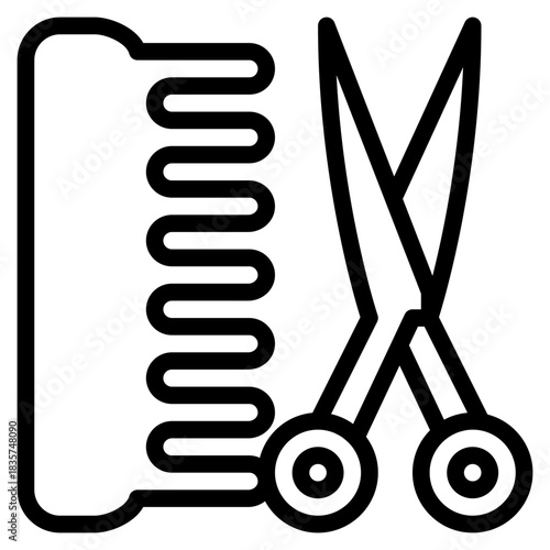 Comb and Scissors Icon