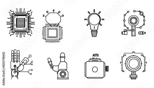 Black vector business icons set for web design illustration