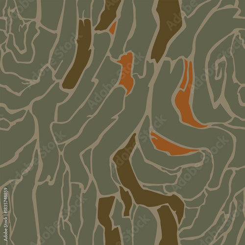 Vector seamless camo tiger stripe army fatigue pattern design
