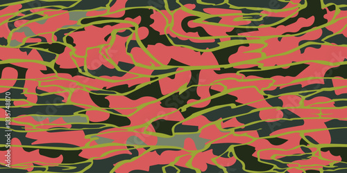 Vector seamless camo tiger stripe army fatigue pattern design