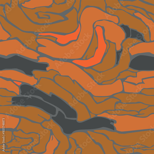 Vector seamless camo tiger stripe army fatigue pattern design