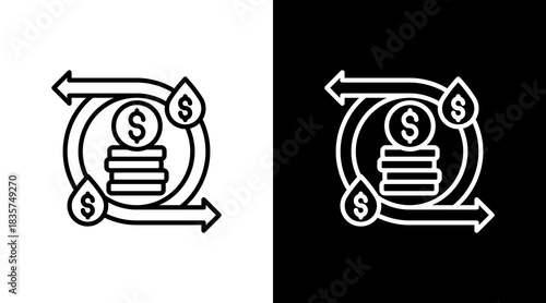 Cash Flow With Icon Set Design