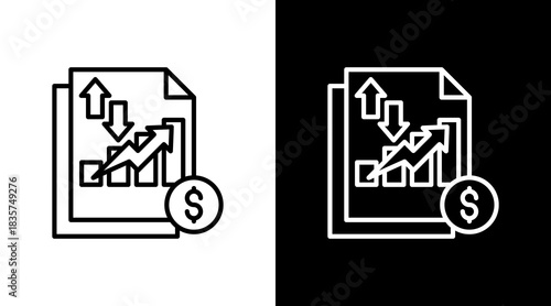 Income Statement With Icon Set Design